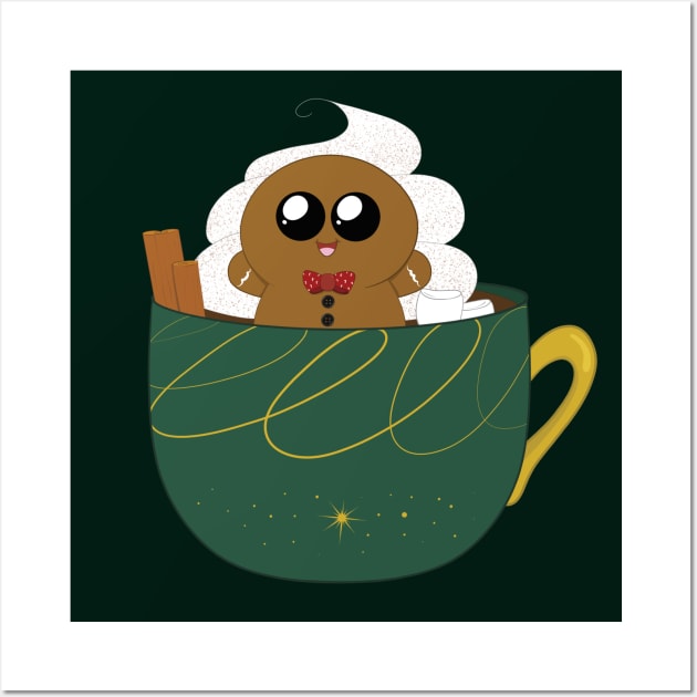 Gingerbread Man Hot Chocolate Wall Art by PandLCreations